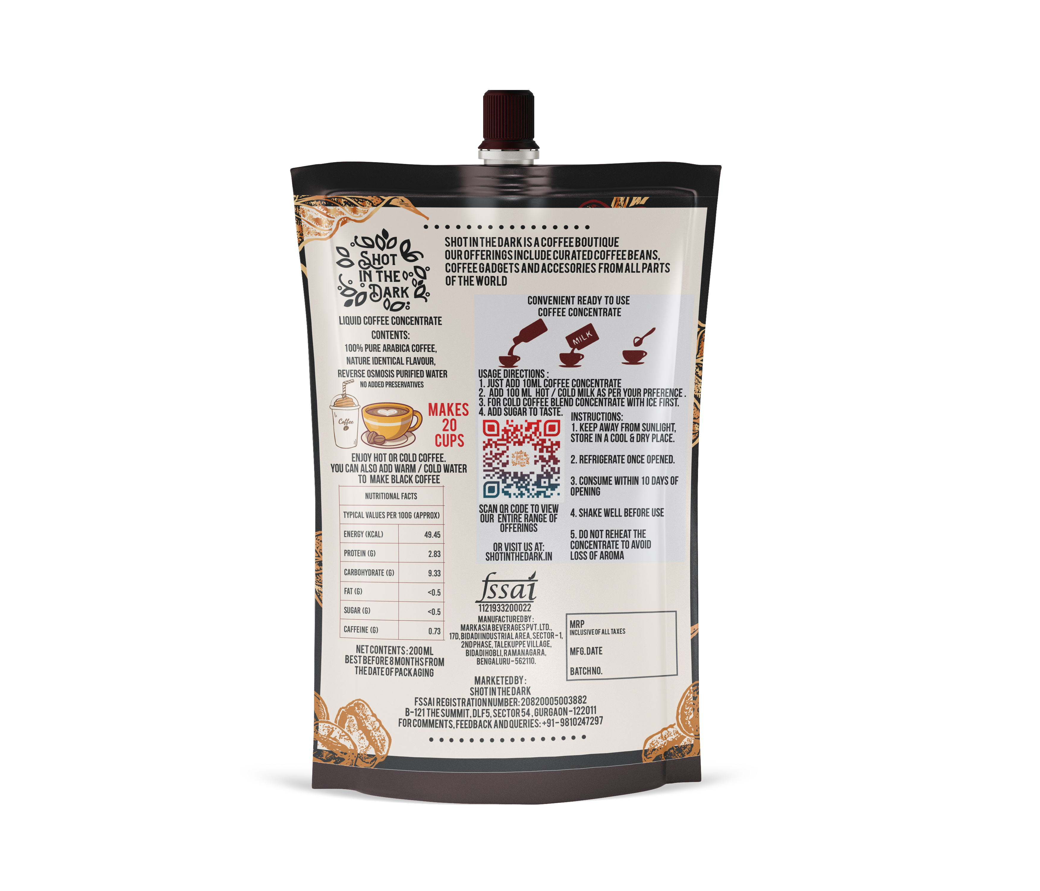100% Dark Coffee Concentrate