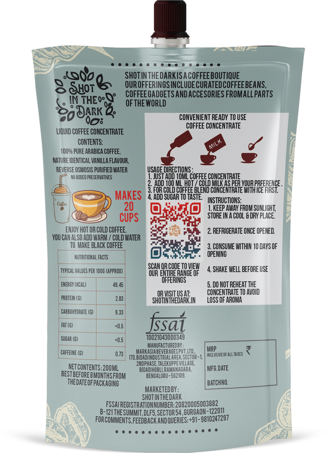Vanilla Coffee Concentrate