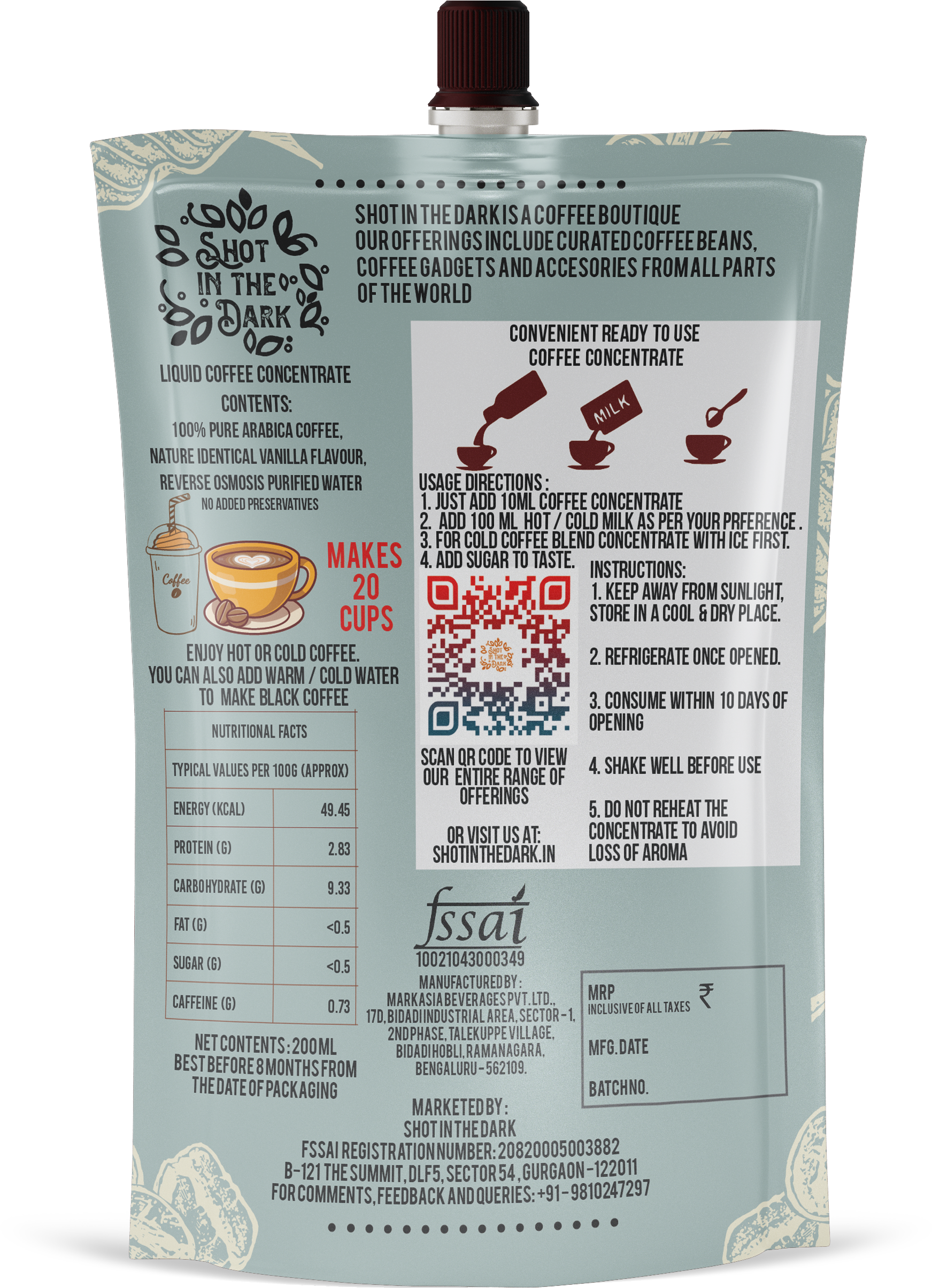 Vanilla Coffee Concentrate